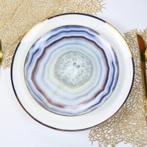 Little white dish le Sofra Blue Agate plate- set of 4